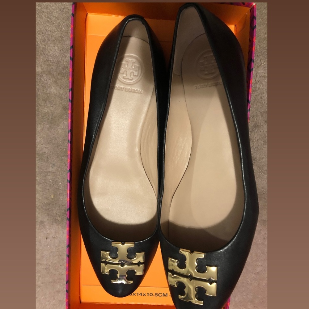 Black Tory Burch Flats Raleigh